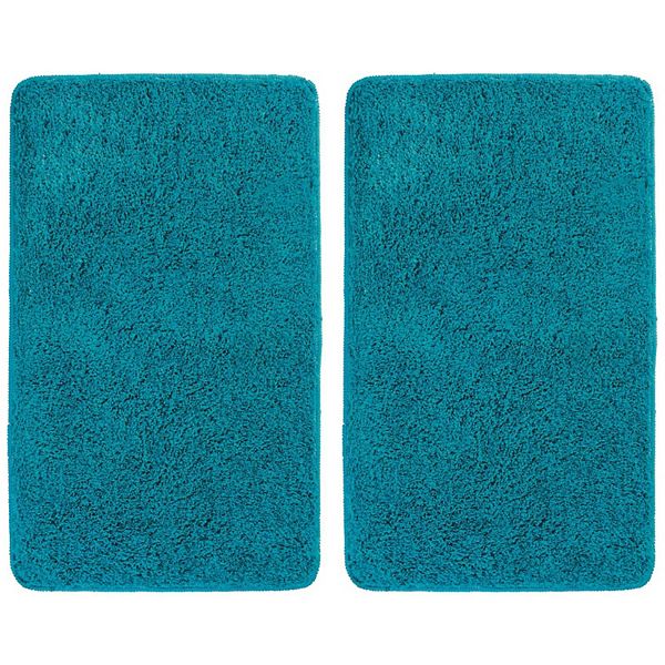 mDesign NonSlip Microfiber Polyester Heathered Rug 2 Pack