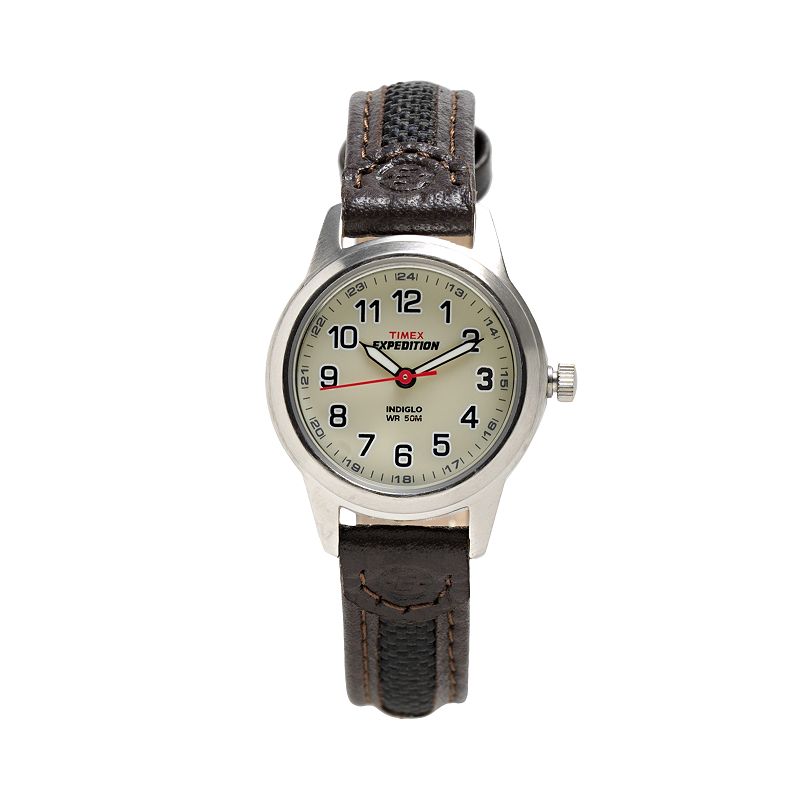 Timex® Expedition Women's Leather Watch - T41181, Size: Small, Beige
