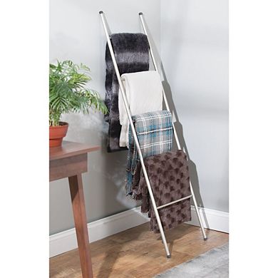 mDesign Metal Free Standing Bath Towel Ladder Storage Organization