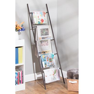 mDesign Metal Free Standing Bath Towel Ladder Storage Organization