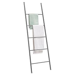 Mdesign metal free standing bath towel ladder outlet storage organization