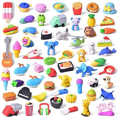 60 Pcs Emoji Erasers