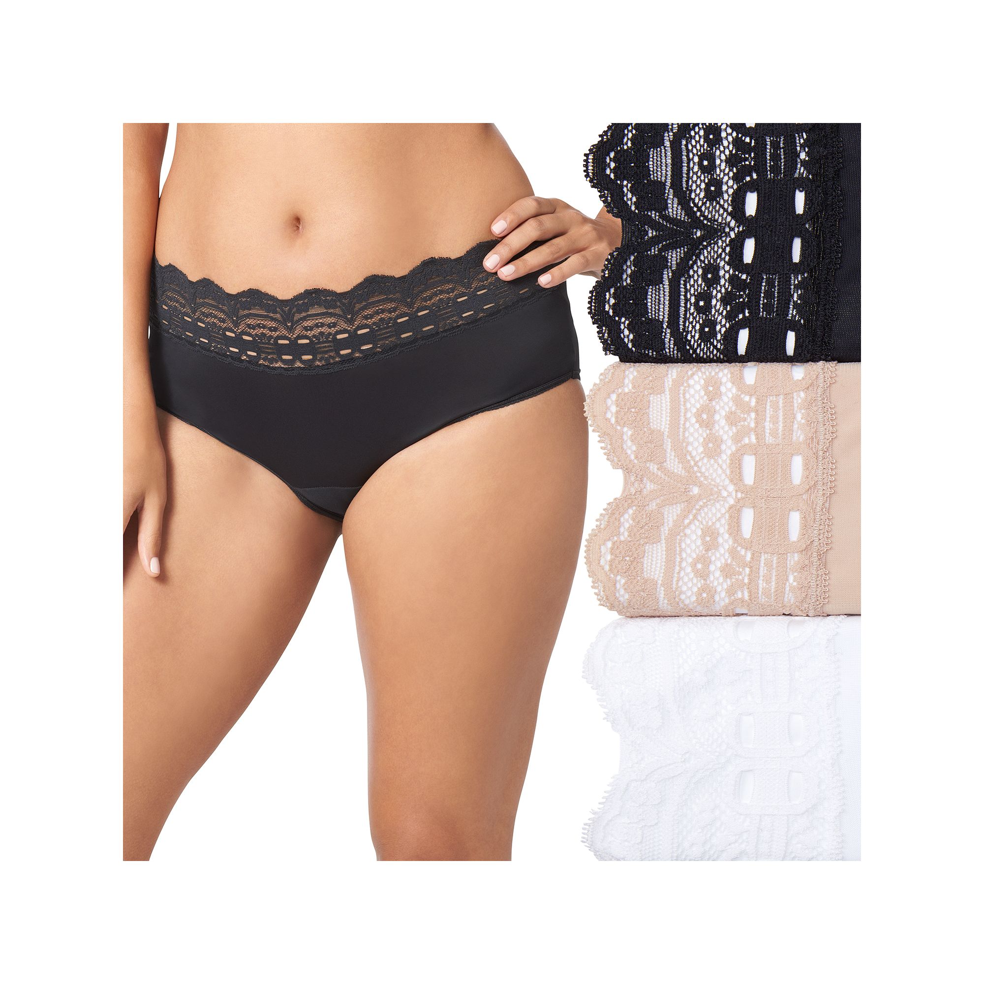 Womens Olga® by Warners® 3-pack Secret Hug Hipster Panty Set 0913J3, Si