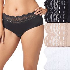 Olga Women's Without A Stitch Lace Hi-Cut Brief Panty Pack, KPI/TA/GLP,9 :  : Clothing, Shoes & Accessories
