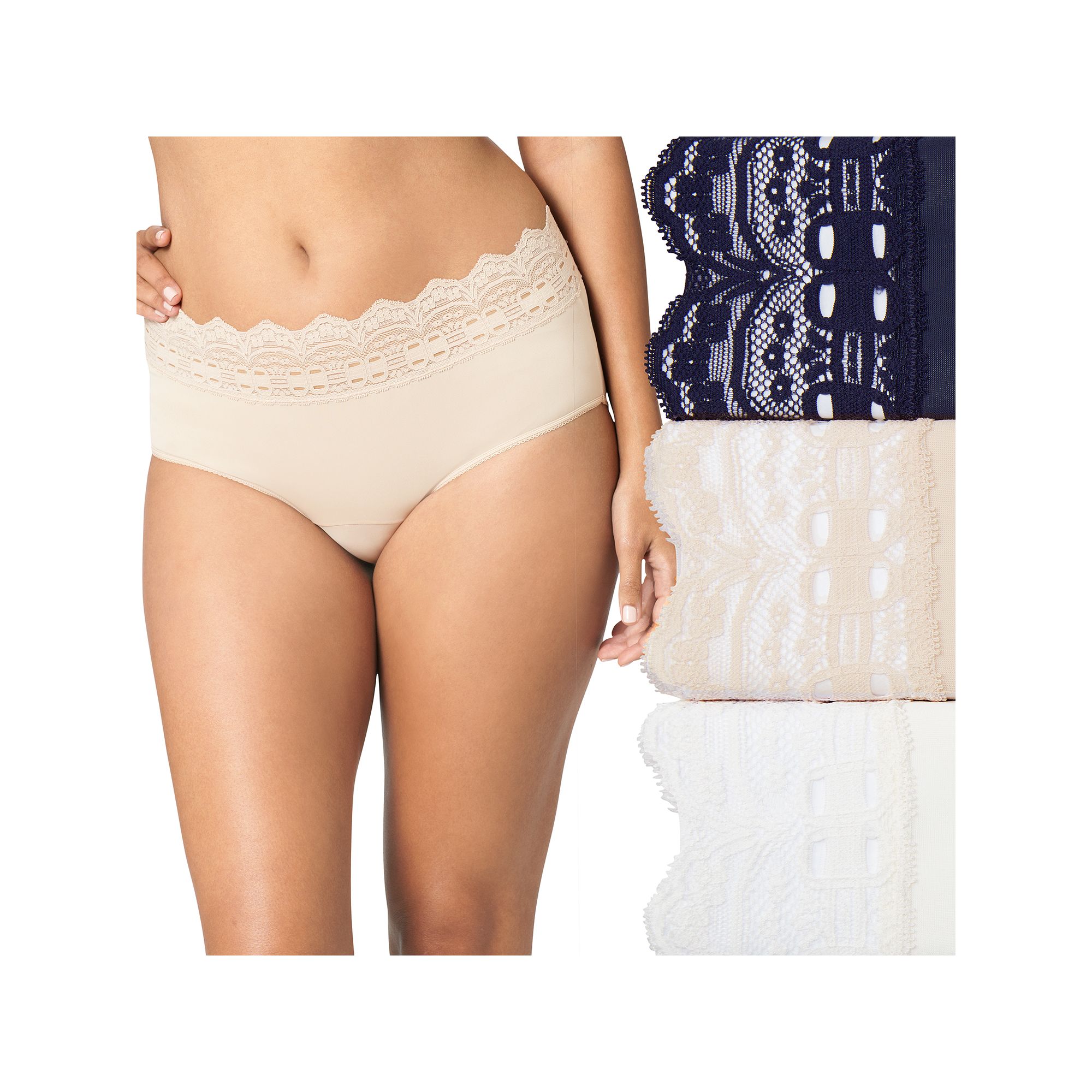 Womens Olga® by Warners® 3-pack Secret Hug Hipster Panty Set 0913J3, Si