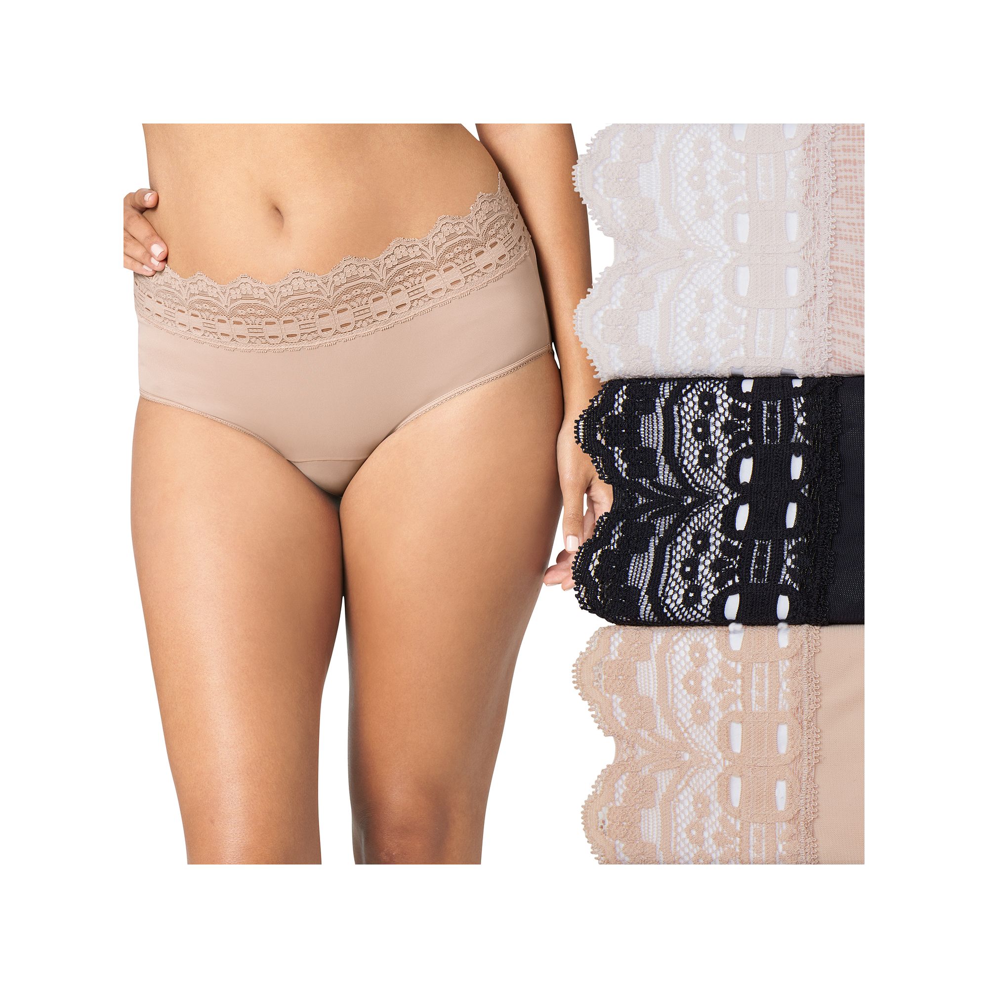 Womens Olga® by Warners® 3-pack Secret Hug Hipster Panty Set 0913J3, Si
