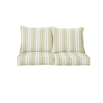 Sorra Home Wellfleet Sea Indoor/Outdoor Deep Seating Loveseat Pillow and Cushion Set