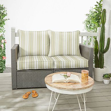 Sorra Home Wellfleet Basil Indoor/Outdoor Deep Seating Loveseat Pillow and Cushion Set