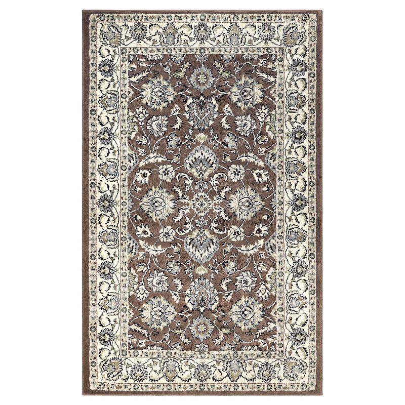 SUPERIOR Lille Traditional Floral Indoor Area Rug, Brown, 8X10 Ft