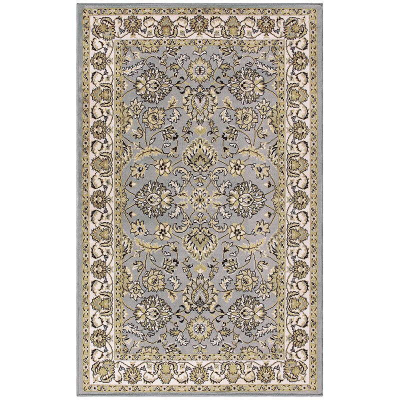 SUPERIOR Lille Traditional Floral Indoor Area Rug, Grey, 8X10 Ft