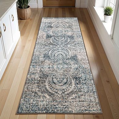 SUPERIOR Salford Contemporary Floral Medallion Indoor Area Rug