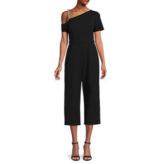 Women's Focus By Shani Asymmetrical Crystal Bow Jumpsuit