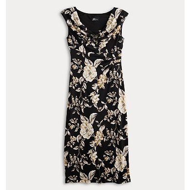 Women's Connected Apparel Draped Floral Midi Dress