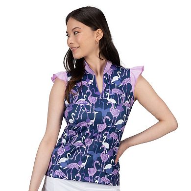 Women's Nancy Lopez Flamingo Sleeveless Golf Polo