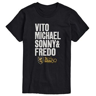 Big & Tall The Godfather Characters Tee