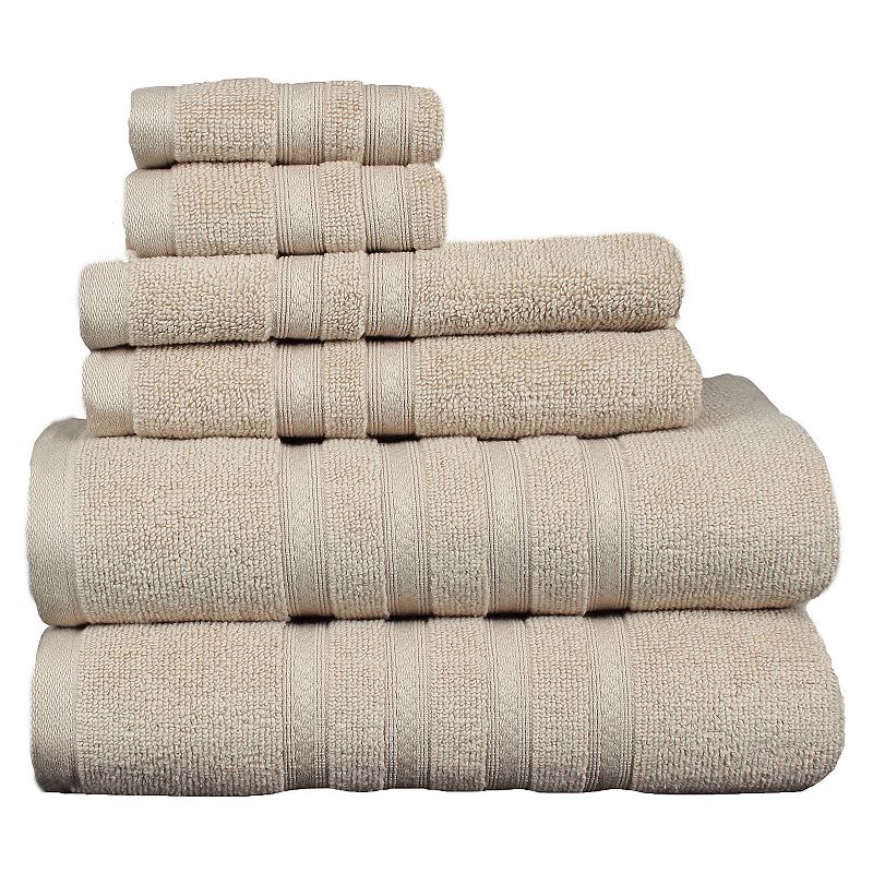 Clean Spaces Nurture Sustainable Antimicrobial 6-Piece Towel Set - Natural