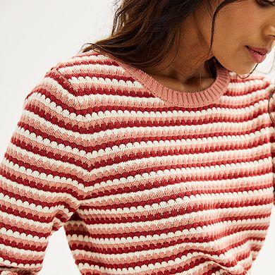 Women's Croft & Barrow® Textured Stitch Pullover Sweater 