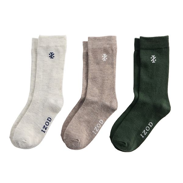 Boys IZOD 3Pack Dress Crew Socks