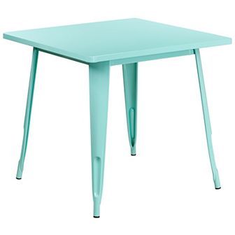Merrick Lane Indoor/Outdoor Metal Dining Table with 31.5" Square Top