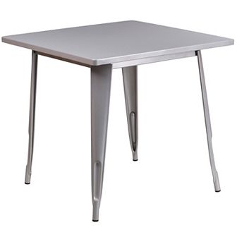 Merrick Lane Indoor/Outdoor Metal Dining Table with 31.5" Square Top