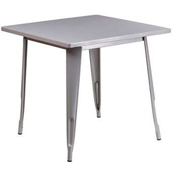 Merrick Lane Indoor/Outdoor Metal Dining Table with 31.5" Square Top