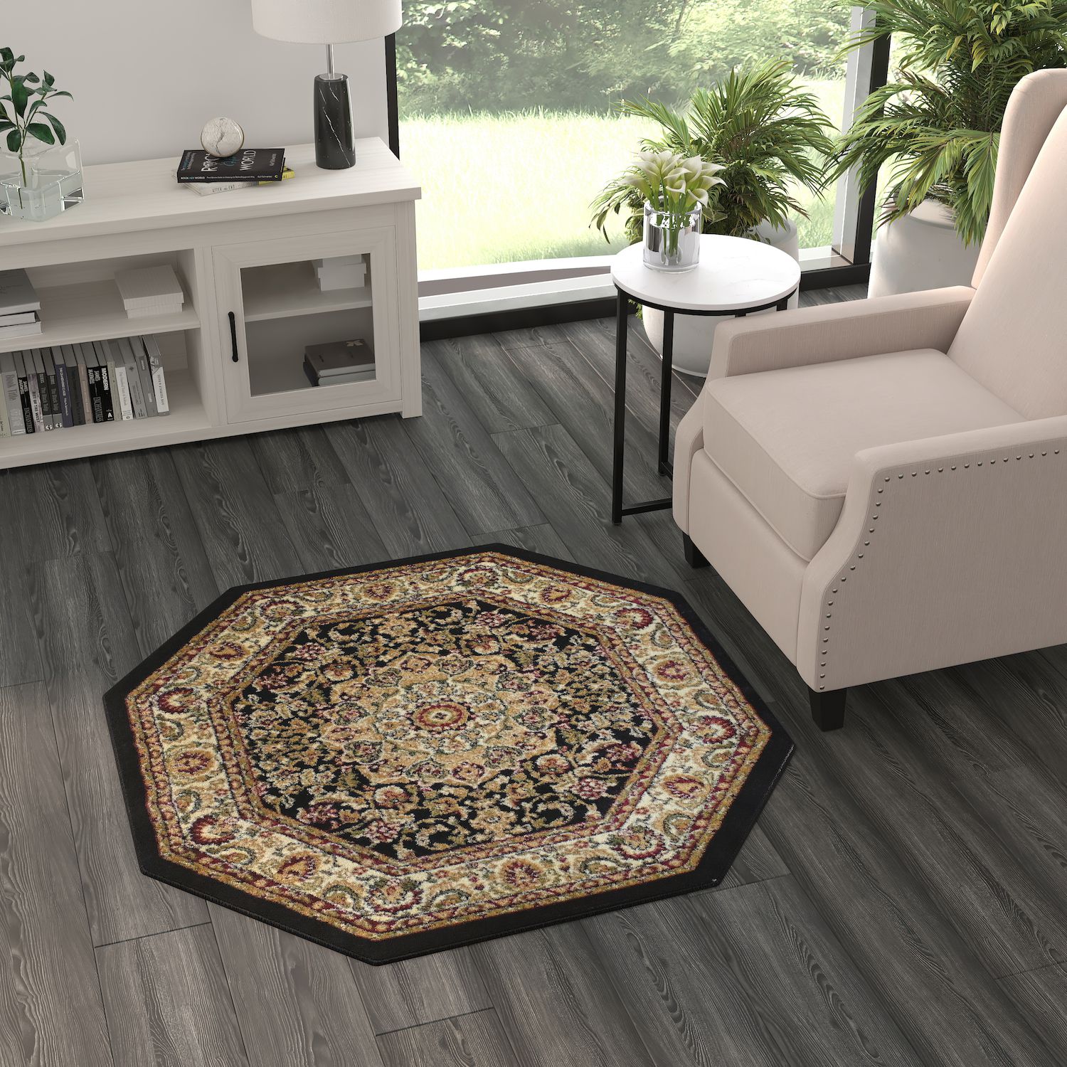 Masada Rugs Masada Rugs Bellagio Collection 4'x4' Traditional Octagon ...