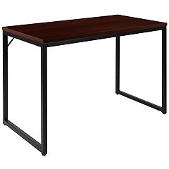 Flash Furniture Dark Ash Wood Grain Finish Computer Desk with Two Drawers