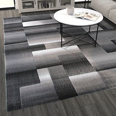 Masada Rugs Masada Rugs Trendz Collection 8'x10' Modern Contemporary Area Rug in Black, White and Gray-Design Trz861