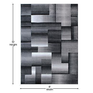 Masada Rugs Masada Rugs Trendz Collection 8'x10' Modern Contemporary Area Rug in Black, White and Gray-Design Trz861