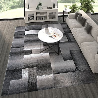 Masada Rugs Masada Rugs Trendz Collection 8'x10' Modern Contemporary Area Rug in Black, White and Gray-Design Trz861