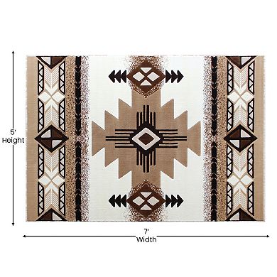 Masada Rugs Masada Rugs 5'x7' Southwest Native American Area Rug - Design C318 Ivory