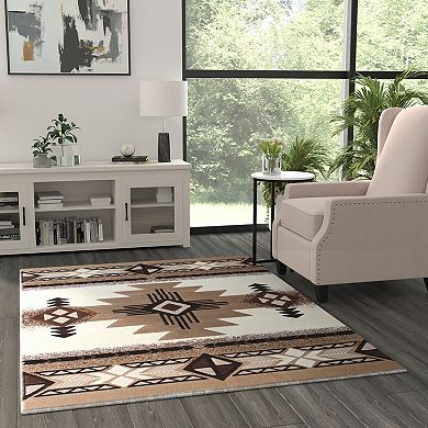 Masada Rugs Masada Rugs 5'x7' Southwest Native American Area Rug - Design C318 Ivory