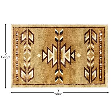Masada Rugs Masada Rugs Southwest 2'x3' Native American Area Rug in Beige