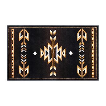 Masada Rugs Masada Rugs 2'x3' Southwest Native American Area Rug in Brown, Black, Beige & Ivory