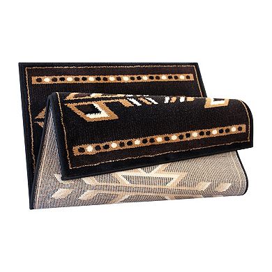 Masada Rugs Masada Rugs 2'x3' Southwest Native American Area Rug in Brown, Black, Beige & Ivory