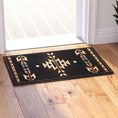 Masada Rugs Masada Rugs 2'x3' Southwest Native American Area Rug in Brown, Black, Beige & Ivory