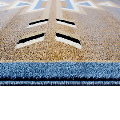 Masada Rugs Masada Rugs Southwest 5'x7' Native American Area Rug in Blue