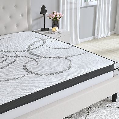Merrick Lane Luna 10 Inch Hybrid Full Size Mattress CertiPUR-US Certified Foam & Pocket Spring Mattress in a Box