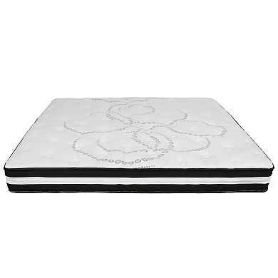 Merrick Lane Luna 10 Inch Hybrid Mattress CertiPUR-US Certified Foam & Pocket Spring Mattress in a Box