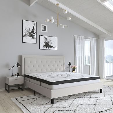 Merrick Lane Luna 10 Inch Hybrid Full Size Mattress CertiPUR-US Certified Foam & Pocket Spring Mattress in a Box