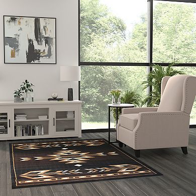 Masada Rugs Masada Rugs 5'x7' Southwest Native American Area Rug in Brown, Black, Beige & Ivory