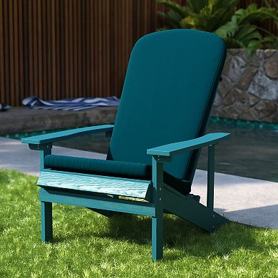 Merrick Lane Riviera Set Of 2 Indoor/Outdoor High Back Adirondack Chair Cushions with Elastic Strap and Water Resistant Covers in Gray