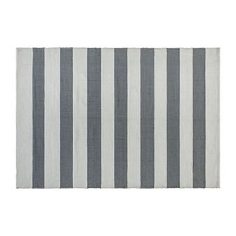 Merrick Lane 5' x 7' Handwoven Indoor/Outdoor Cabana Style Striped Area Rug in Grey