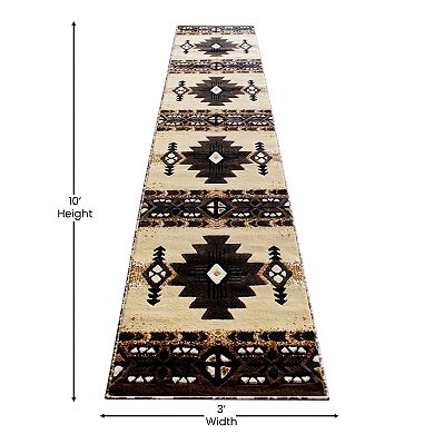 Masada Rugs Masada Rugs 2'x10' Southwest Native American Runner Rug - Design C318 Berber