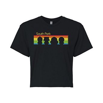 Juniors' South Park Rainbow Cropped Tee