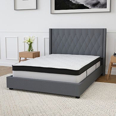 Merrick Lane Hulen 12 Inch Hybrid Pocket Spring & CertiPUR-US Certified Memory Foam Mattress