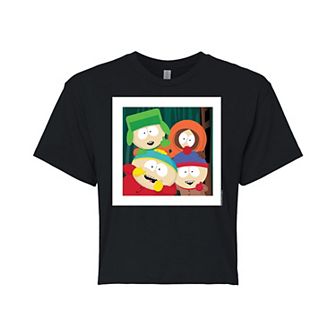 Juniors' South Park Friends Photo Cropped Tee
