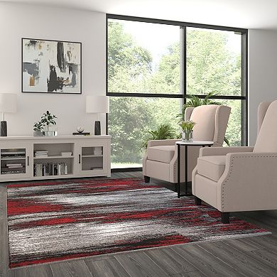 Masada Rugs Masada Rugs Trendz Collection 6'x9' Modern Contemporary Area Rug in Red, Gray and Black - Design Trz863