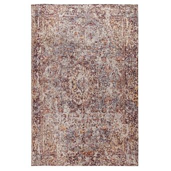 Merrick Lane 5' x 7' Distressed Old English Style Artisan Traditional Rug in Red