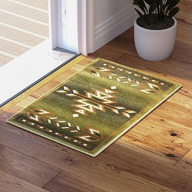 Masada Rugs Masada Rugs Southwest 2'x3' Native American Area Rug in Green